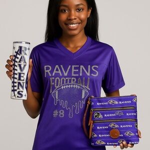 Women’s Custom Football Team Jersey Ravens Purple